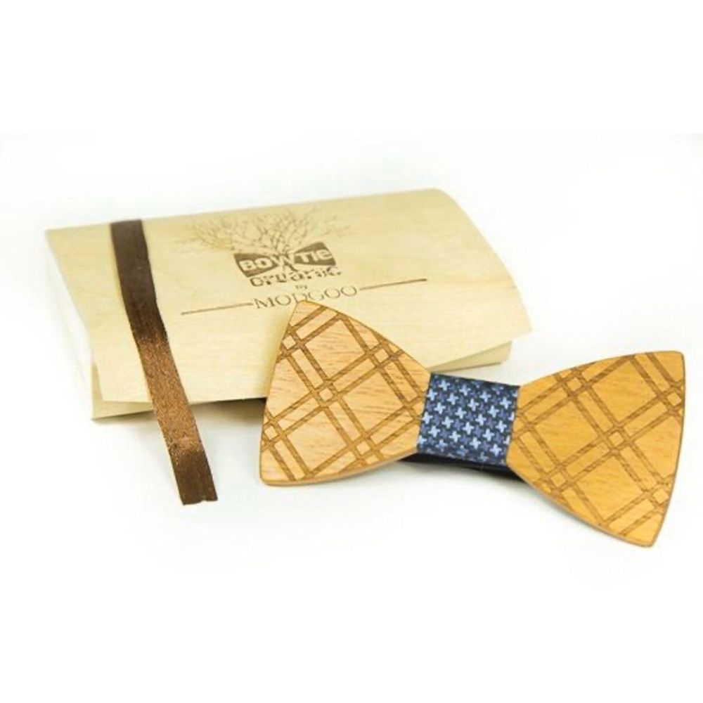 Gorgeous Wood Bowtie Modgoo Blue  fathersday